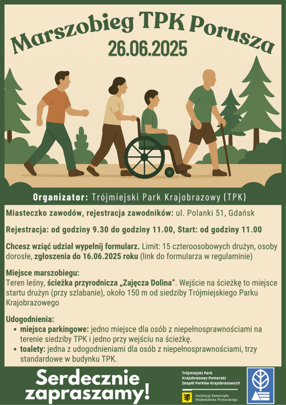 Pierwszy Marszobieg Trójmiejskiego Parku Krajobrazowego „TPK Porusza" Grafika Pierwszy Marszobieg Trójmiejskiego Parku Krajobrazowego „TPK Porusza"